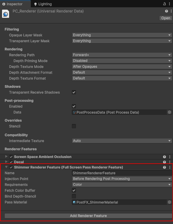 Add Renderer Feature